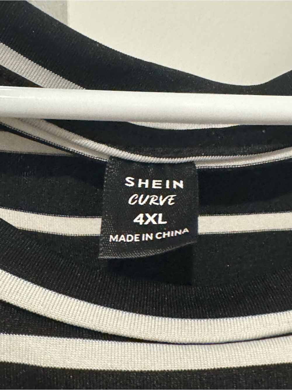 SHEIN Black & White Striped Short Sleeve Dress